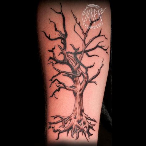 dead tree tattoo|skeleton tree tattoo.